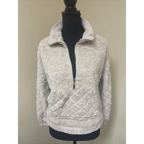 No Boundaries Jackets & Blazers - NO BOUNDARIES  Pull Over Fleece Jacket w/ Zipper & Pocket Child Sm (3-5) Cream